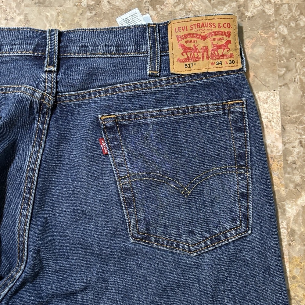 Levi's Bootcut Jeans Mens 34x30 (fits 34x29) Blue 517 Cotton Denim Rodeo